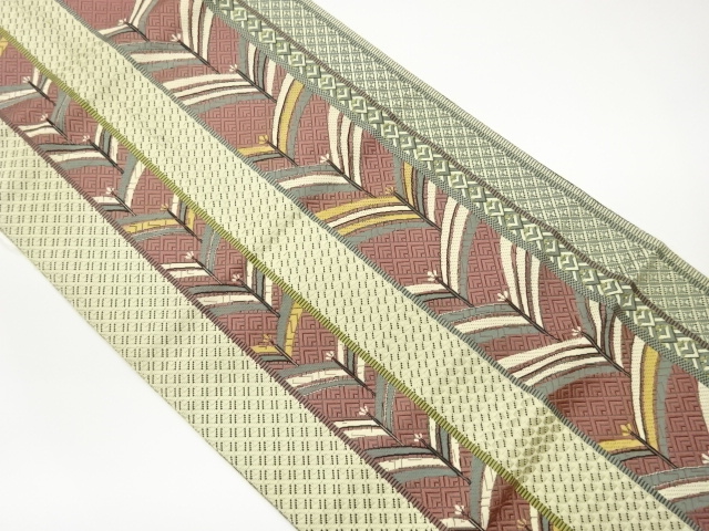 JAPANESE KIMONO / CHIKUZEN HAKATA STRIPES / WAKAMATSU / GEOMETRIC PATT